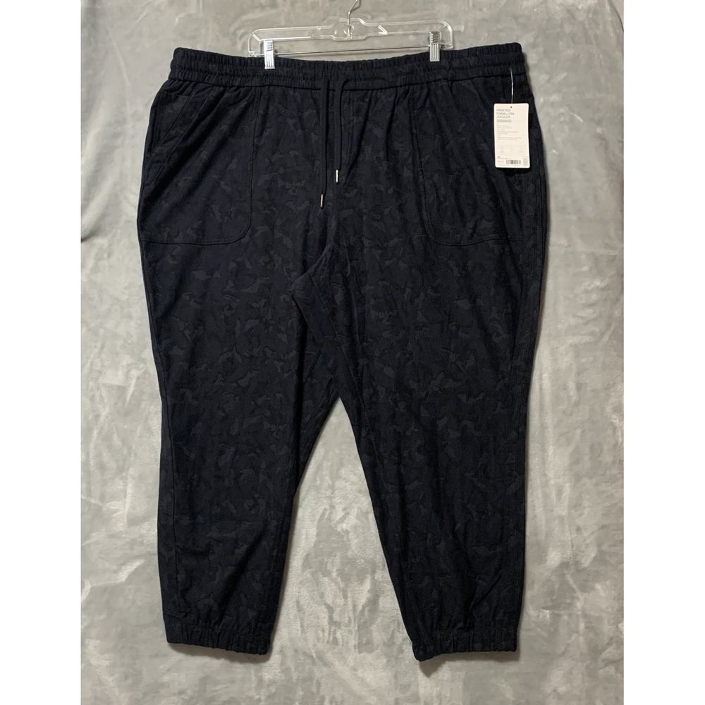Athleta Printed Farallon Jogger Women's Black Size 26 Organic Cotton Pockets